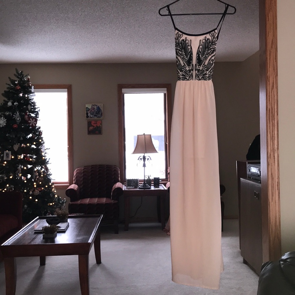 Mustard seed size L maci dress cross back blush